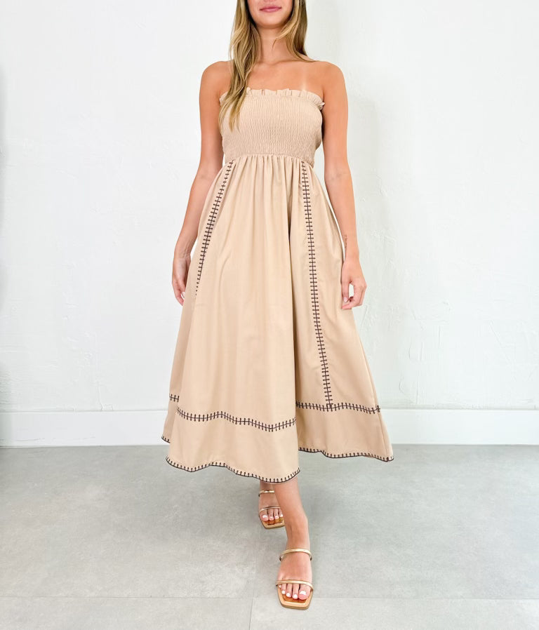 Alena Dress in Taupe