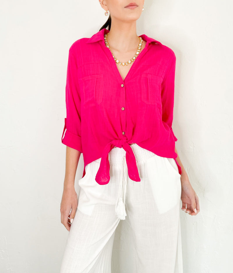 Alexandra Top in Fuchsia