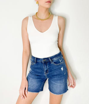 Charmed Mid Rise Midi Shorts