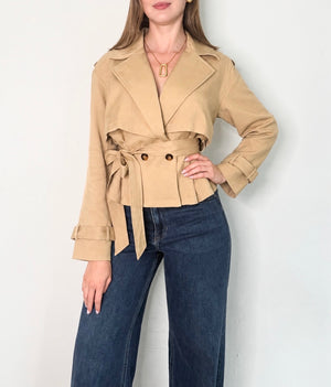 Audrey Trench Coat in Taupe