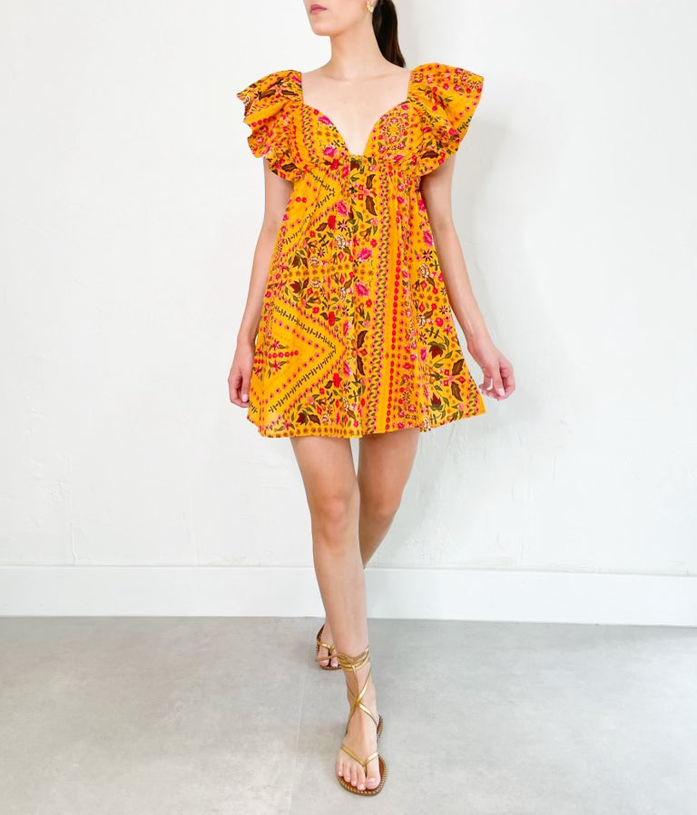 Yuni Dress in Yellow Multi