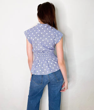 Melanie Blouse in Blue/White