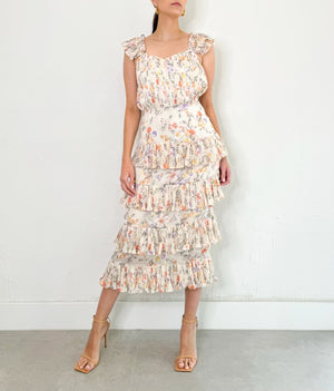 Posy Dress in Ivory Floral