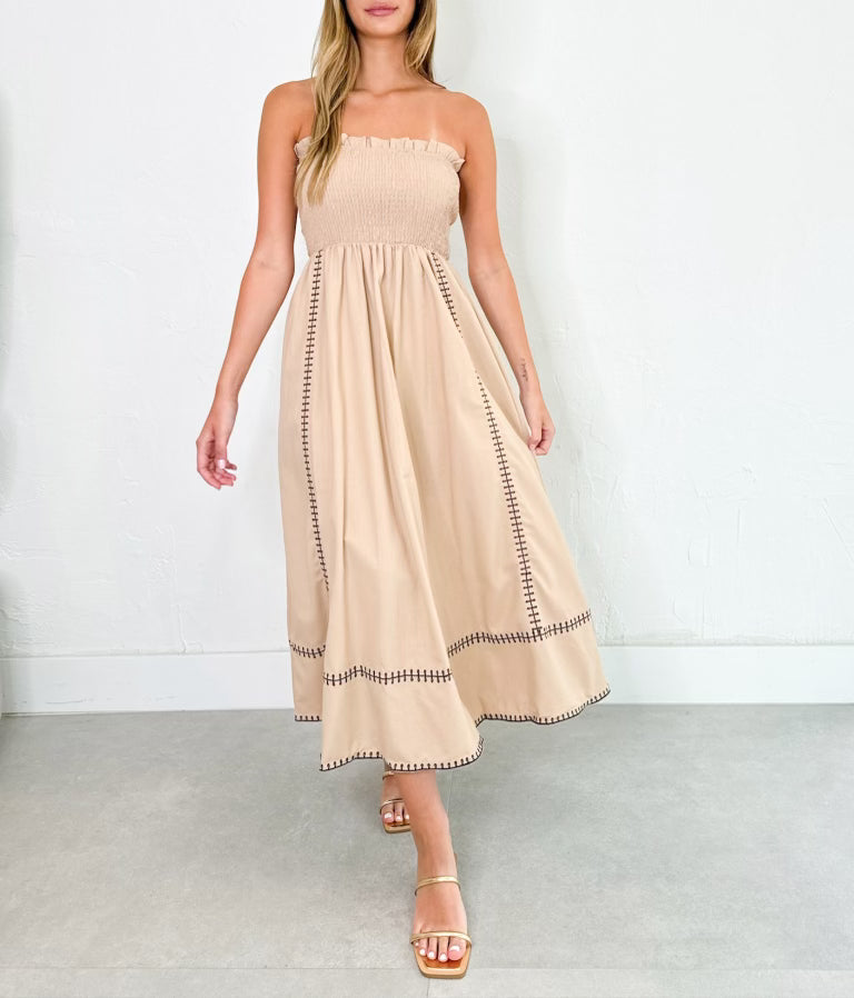 Alena Dress in Taupe
