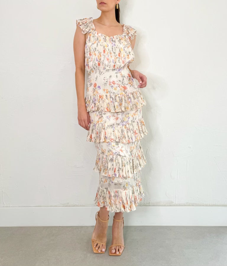 Posy Dress in Ivory Floral