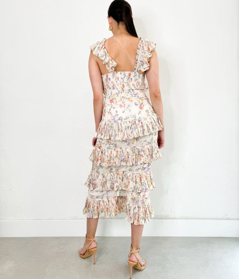 Posy Dress in Ivory Floral