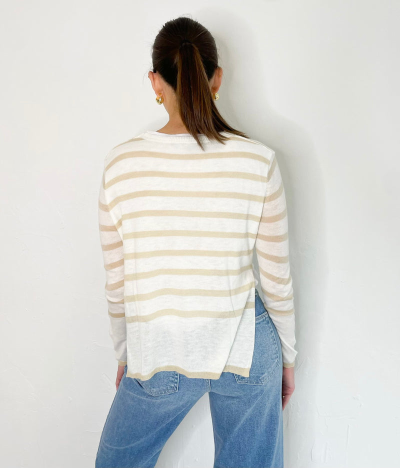 Melanie Sweater in White Khaki