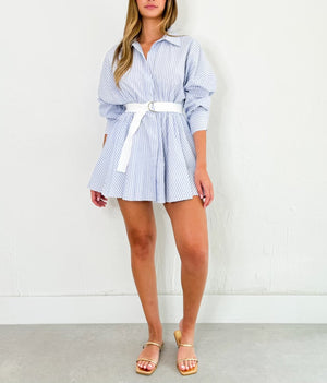 Mabel Dress in Blue White