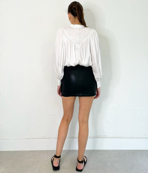 Rachel Vegan Leather Skirt in Black