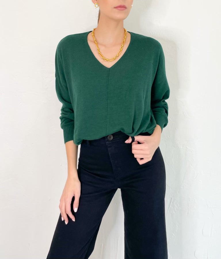Mary Long Sleeve top in Green