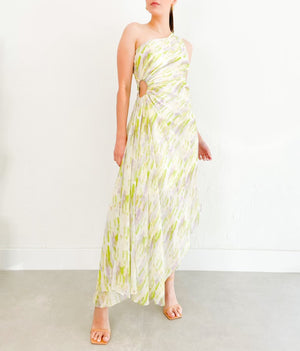 Kayla Dress in Lime Green/Lavender