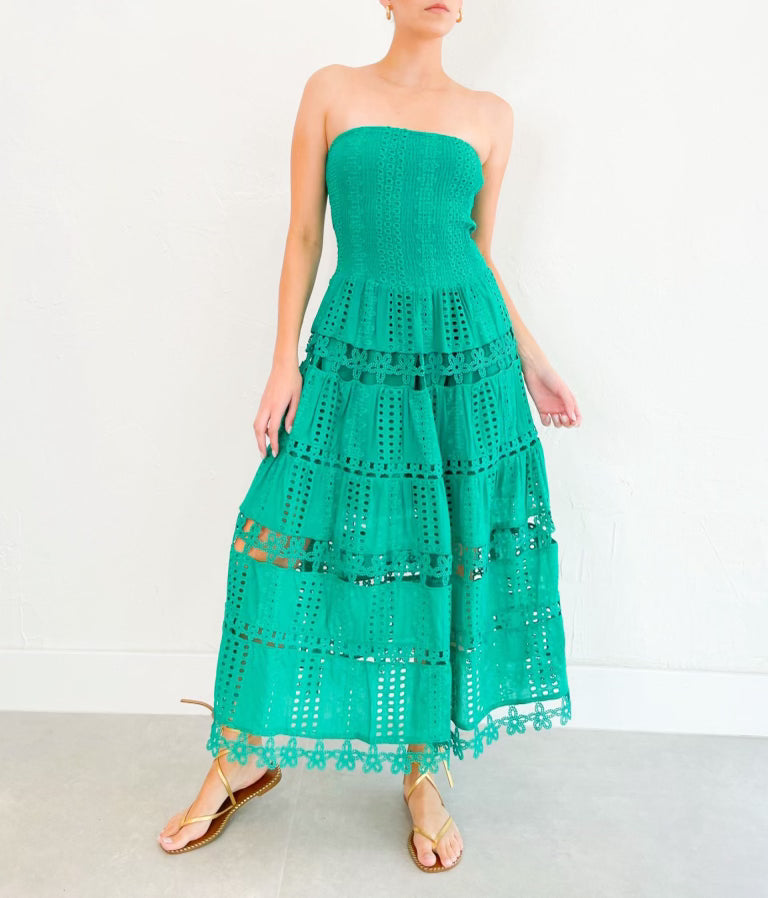 Lena Dress in Emerald