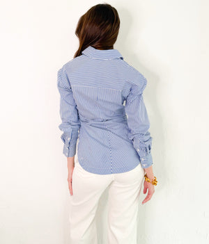 Jess Top in Blue/White