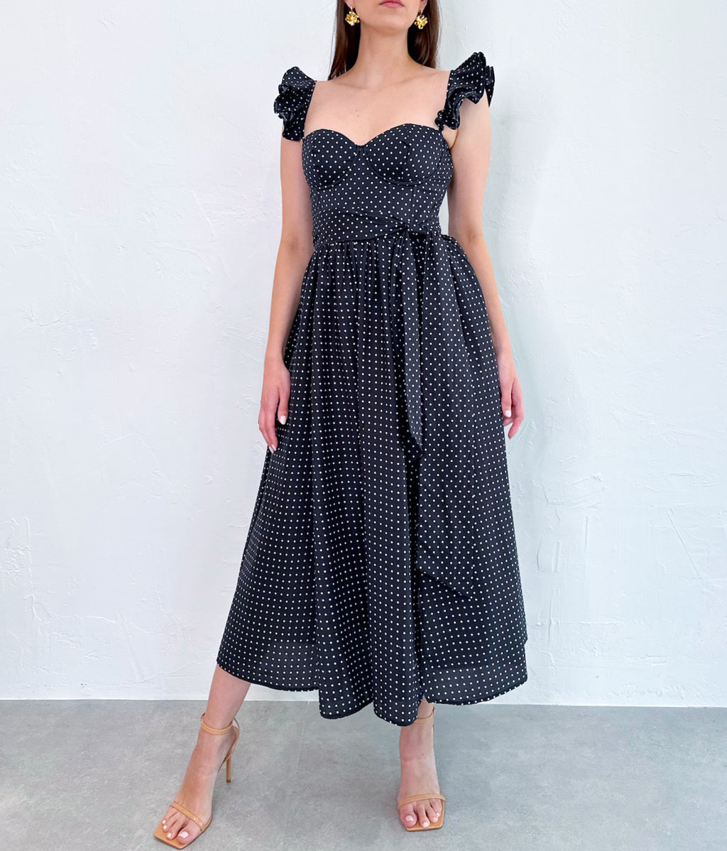 Lucia Dress in Black/Ivory