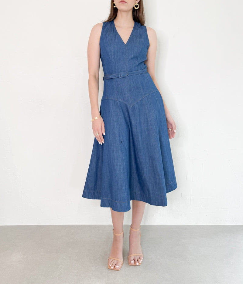 Devyn Dress in Denim Blue