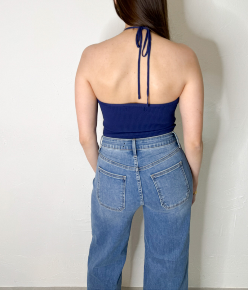 Leah Top in Navy