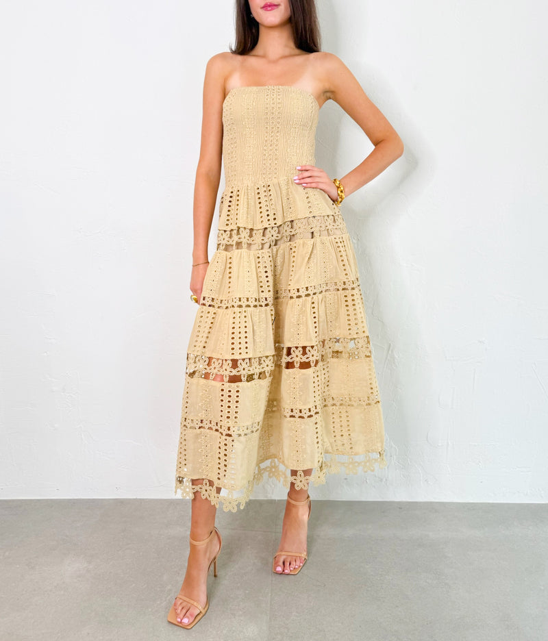 Lena Dress in Beige