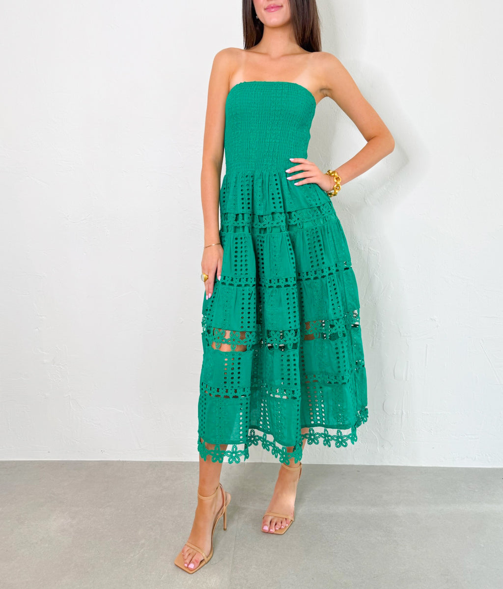 Lena Dress in Emerald
