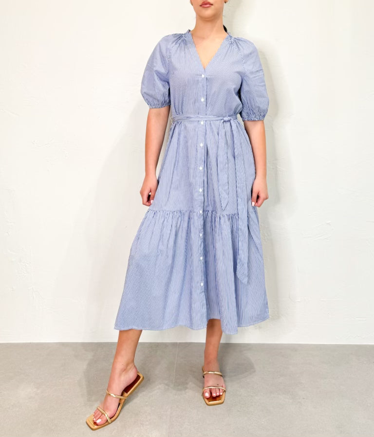 Sammi Dress in Blue/White