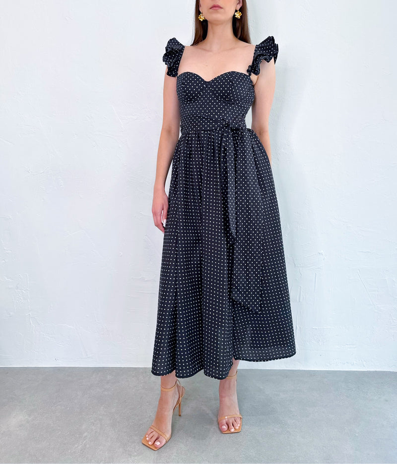 Lucia Dress in Black/Ivory