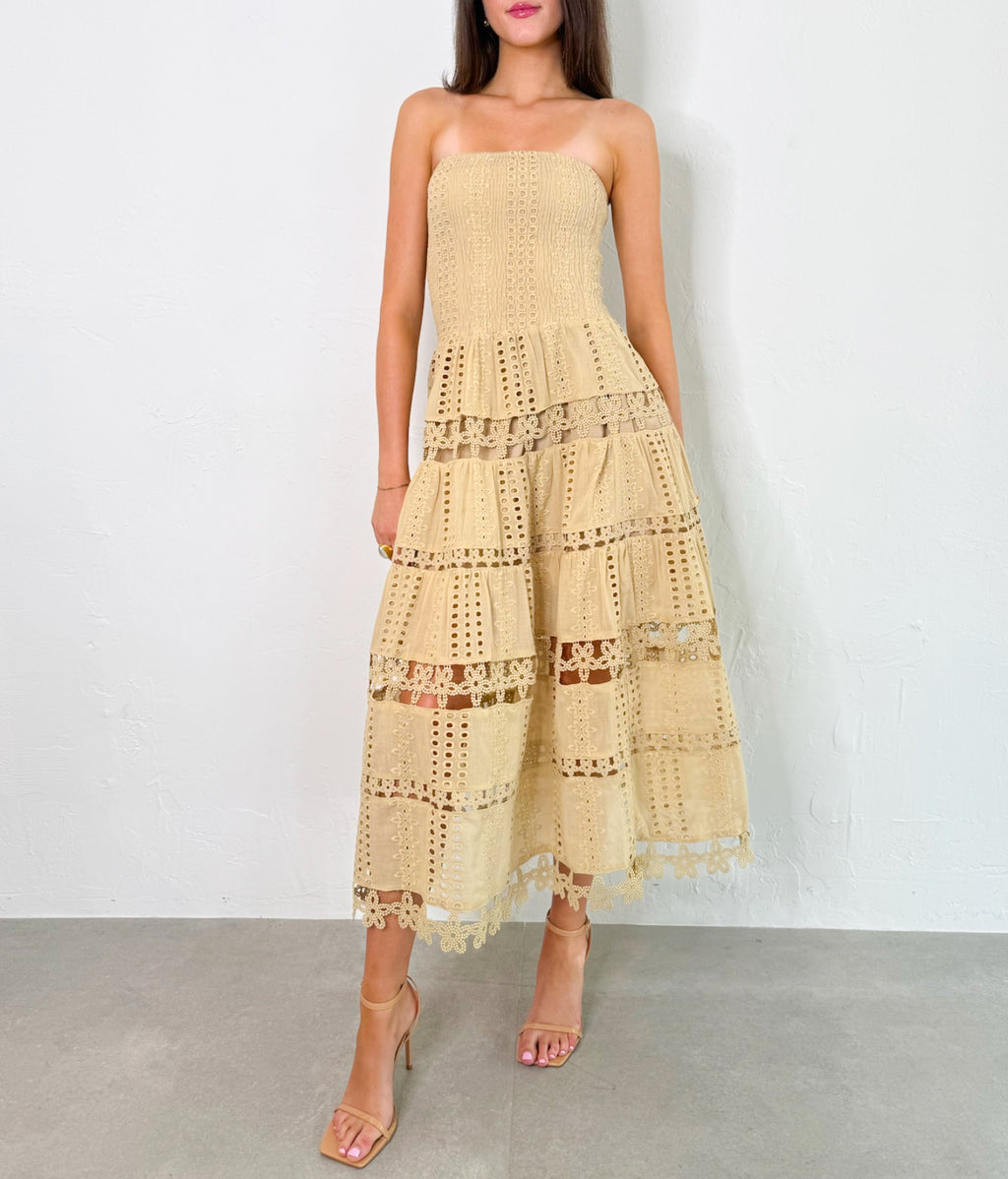 Lena Dress in Beige