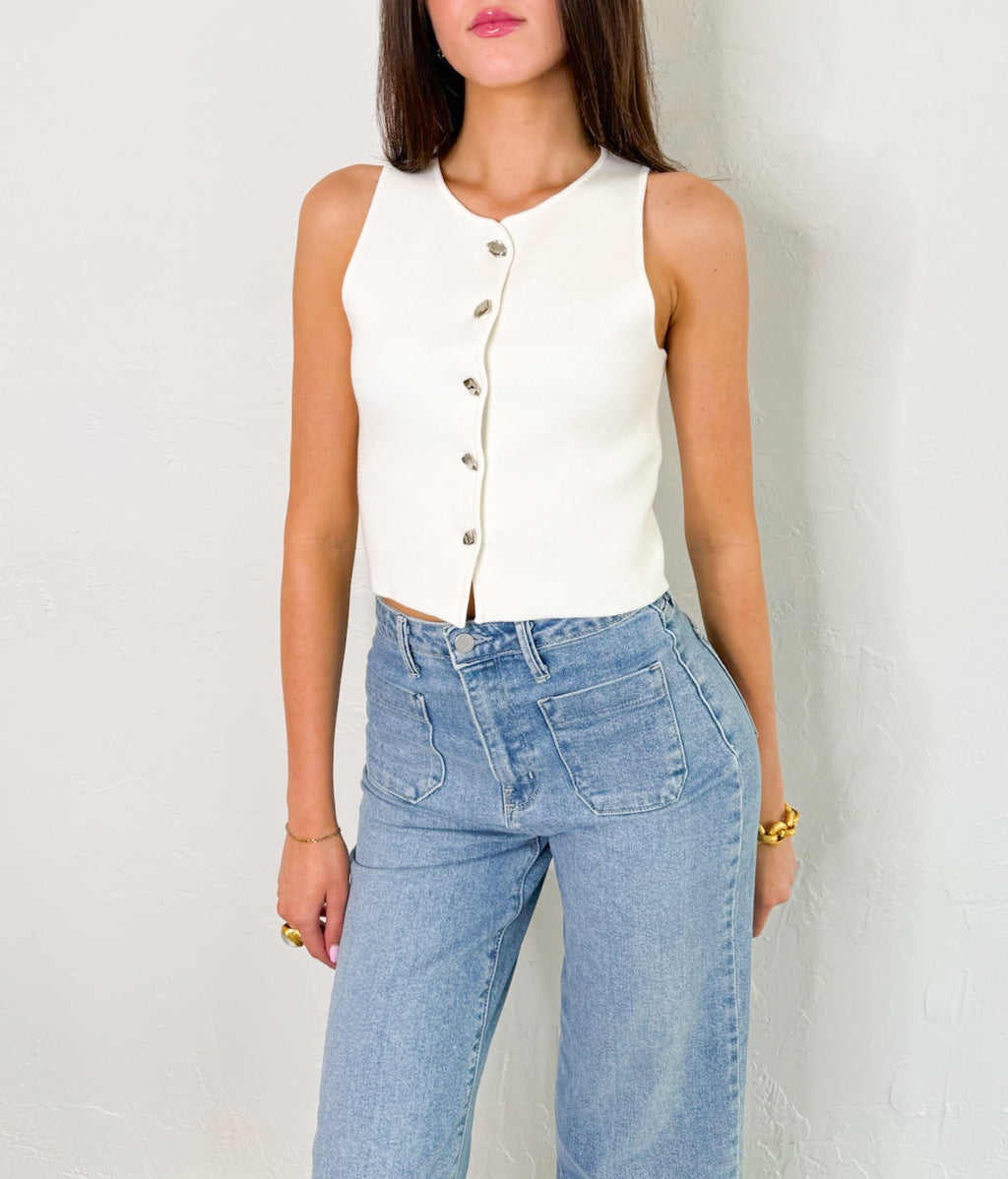 Luna Vest in Off White