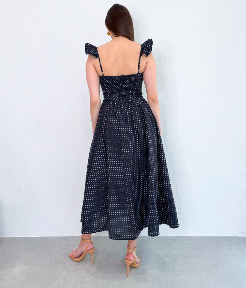 Lucia Dress in Black/Ivory