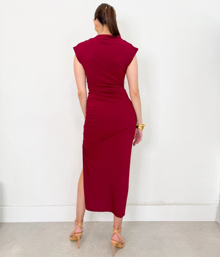 Heather Dress in Burgundy