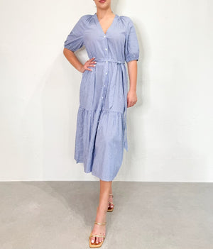 Sammi Dress in Blue/White