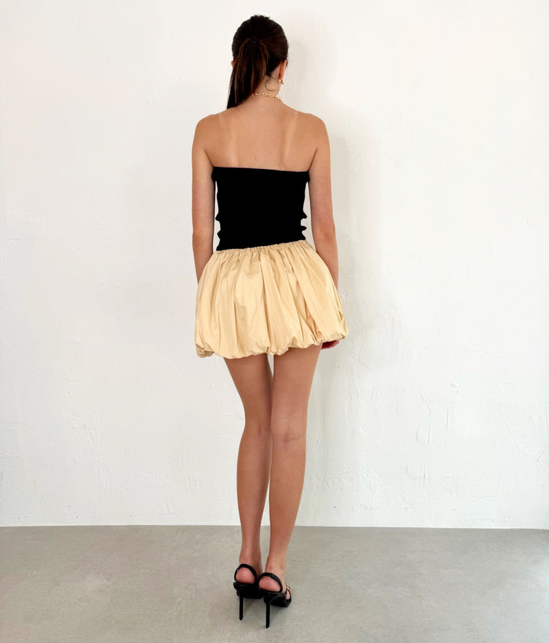 Rhegan Dress in Black Beige