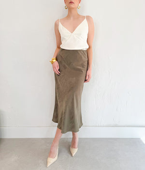 Lyla Skirt in Dark Olive