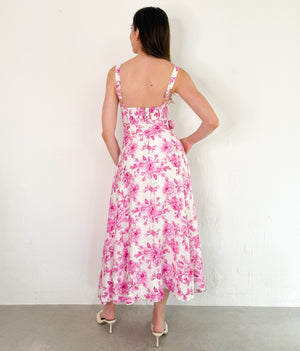 Camila Midi Dress in Pink
