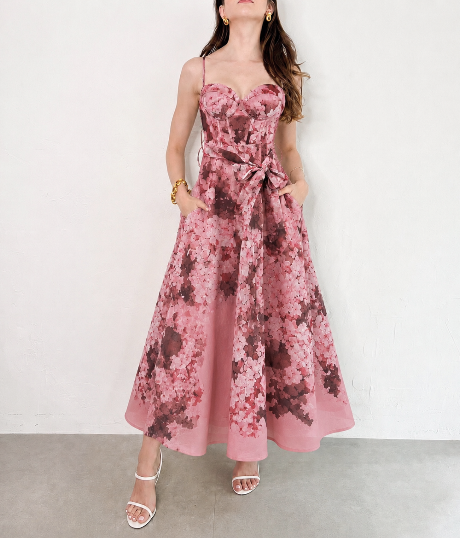 ashton midi dress Ashton Dress in Pink/Multi – Drop Boutique