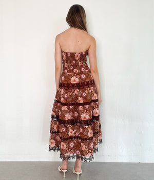 Stephanie Dress in Brown/Multi