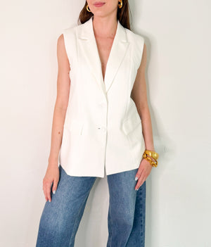 Alison Sleeveless Vest in White