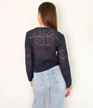 Liv Cardigan in Denim Navy