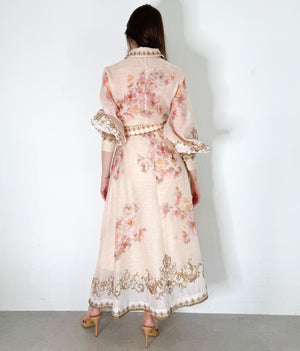 Ashley Dress in Beige/Multi
