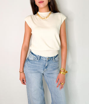 Rachel Top in Ivory