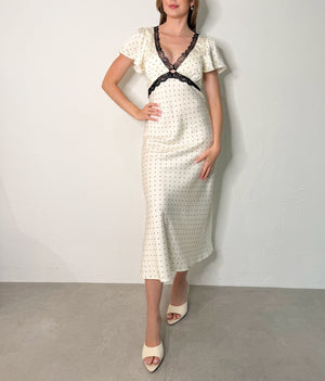 Coco Dress in Cream/Black