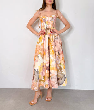 Cleo Dress in Cream/Multi