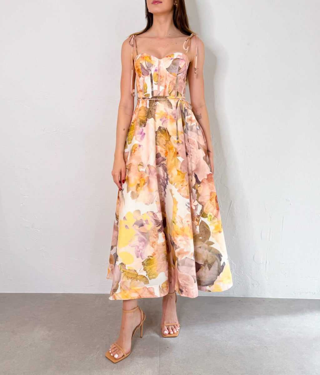 Cleo Dress in Cream/Multi