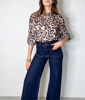 Reagan Top in Taupe/Multi