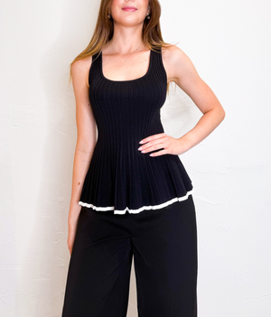 Nindi Top in Black/White