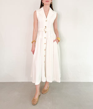 Bex Dress in White Denim