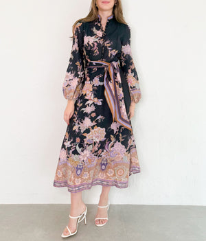 Sarah Dress in Navy/Multi