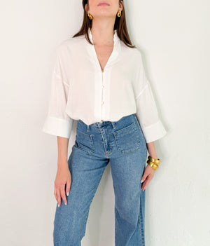 Heather Top in White