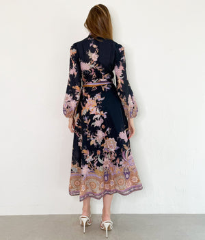 Sarah Dress in Navy/Multi