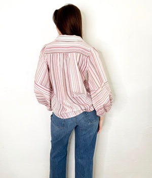 Chloe Striped Top in Cream/Multi