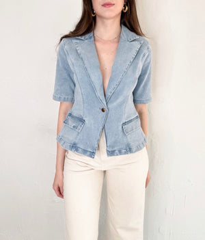 Charlotte Top in Light Denim