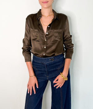 Amy Top in Moss Brown